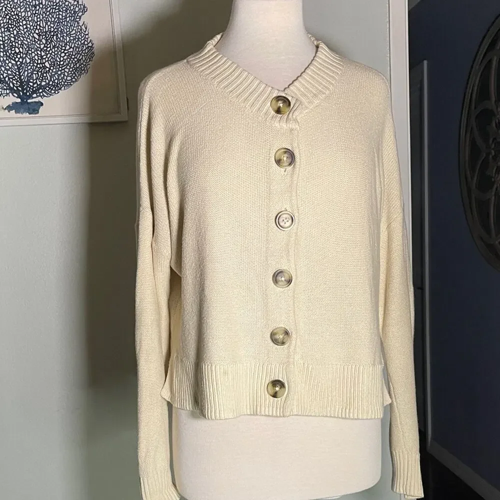 Madewell Cream Button-Up Cardigan